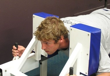 Dan Vickerman using the ScrumTruk at  the Sydney University gymnasium